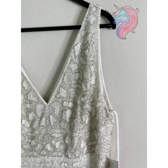 Mac Duggal 10814 HAND EMBELLISHED SLEEVELESS BEADED GOWN DRESS Size 12 MSRP $298 - Picture 4 of 11